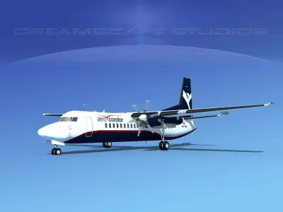Fokker 50 Aero Condor 3D model