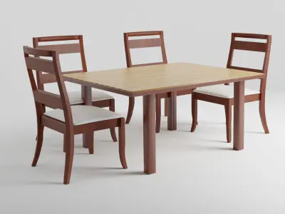 Outdoor Table Low-poly 3D model 16