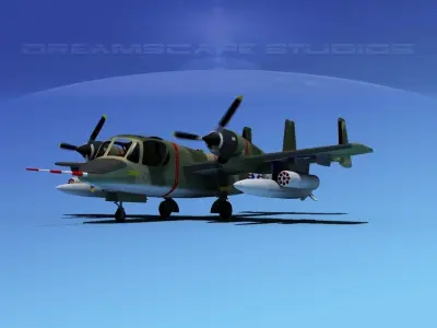 Grumman OV-1D Mohawk V08 3D model