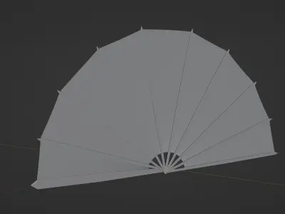 Tessen - Japanese war fan Low-poly 3D model