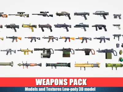 weapon pack vol04  Low-poly 3D model