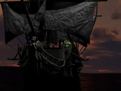 Black Pearl ship 3D model