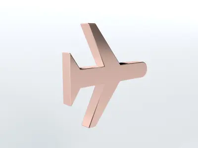 Airplane Mode Symbol v1 008 Low-poly 3D model