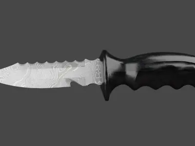 Damascus knife Free low-poly 3D model