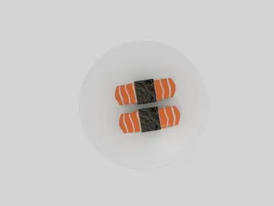  Salmon Sushi  Low-poly 3D model