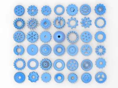 Gears kitbash Low-poly 3D model