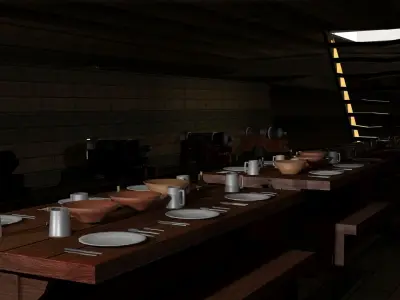 Colonial Ship Low-poly 3D model