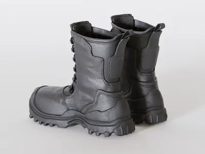 Military boots - LowPoly - 03 Low-poly 3D model