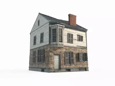 17th century urban buildings and houses 3D model