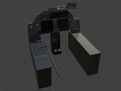 AH-64 Apache basic Interior for the Pilot Low-poly 3D model