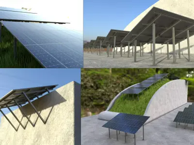 Solarmodule Version 4 - 15000mm Low-poly 3D model