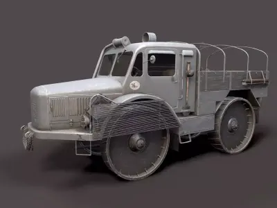 Skoda Radschlepper Ost  Low-poly 3D model
