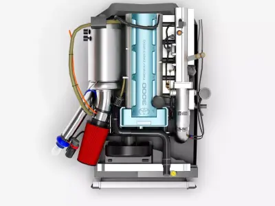 2JZ GTE VVTi Turbo Straight 6 Engine Low-poly 3D model