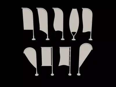 banner commercial flag 3D model