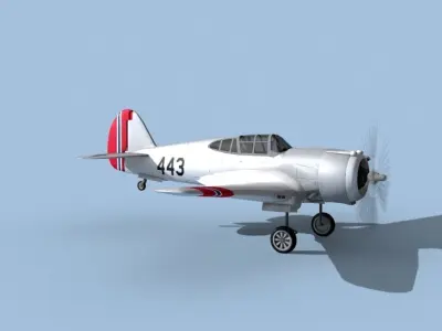 Curtiss H-75C Mohawk V17 Norway 3D model