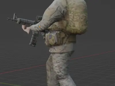 soldier with gun Free 3D model