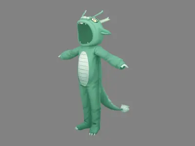 Cartoon loong costume - Chinese dragon Low-poly 3D model