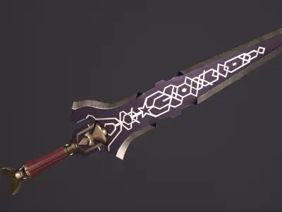 Fantasy Sword Medieval Stylized PBR Low-poly 3D model