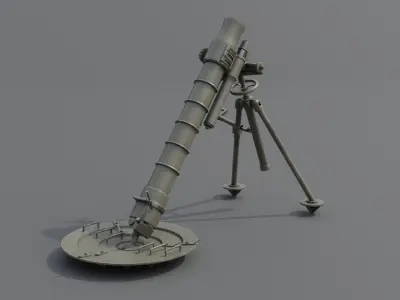 T25 155mm Mortar Low-poly 3D model