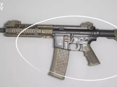 AR15 - assault rifle Low-poly 3D model