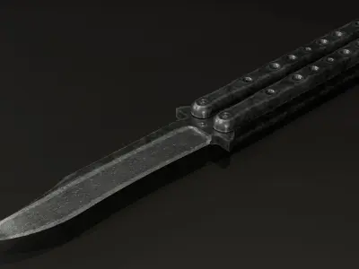 Balisong - Butterfly Knife Low-poly 3D model