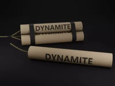 Dynamite two bombs Low-poly 3D model