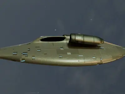 Aircraft Commercial Spaceship Fighter Game ready 3D model