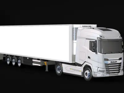 2021 DAF XG 480 Cold Store Trailer Low-poly 3D model