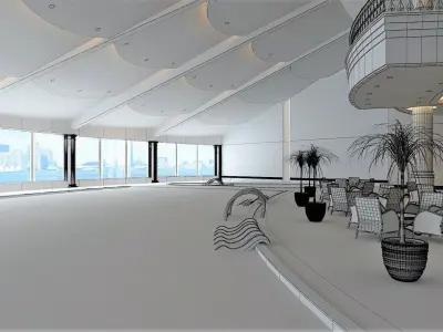 Indoor Hotel Pool 3D model