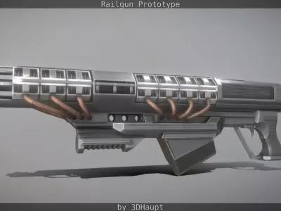 Railgun Prototype Free low-poly 3D model