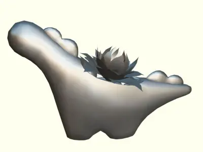 Cute Dinosaur Plant Planter Pot LP Low-poly 3D model