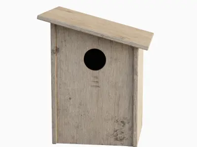 Wooden Birdhouse C Set 3D model
