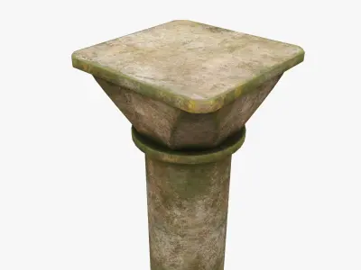 Column stone Low-poly 3D model