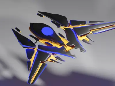 Spaceship spacecraft high quality pbr Low-poly 3D model Low-poly 3D model