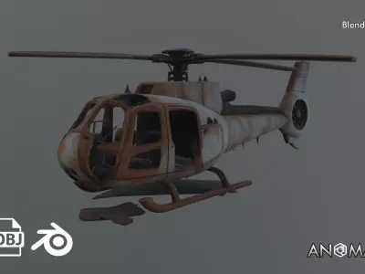 helicopter wreck 3D model