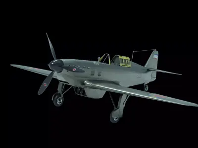 Military Aircraft WW2 Low-poly 3D model