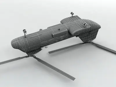 CH46 Seaknight Helicopter -2 Low-poly 3D model