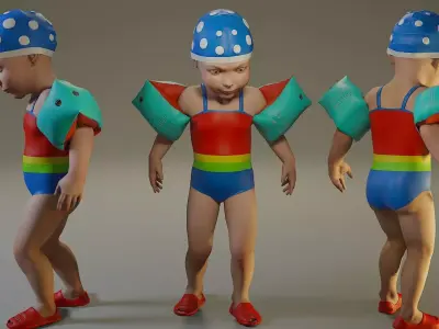 SwwimmingPool Child Female ACC0203005 Low-poly 3D model