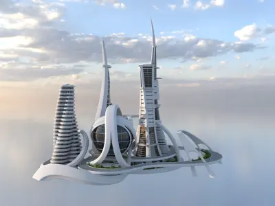 Sci-Fi Futuristic Building Concept 23 3D model