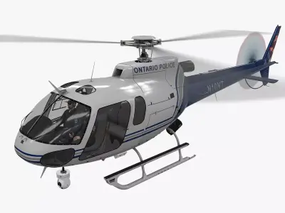 AS-350 Ontario Police Animated Low-poly 3D model
