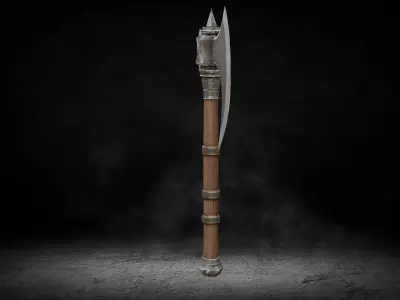 Viking - Medieval OneHand Battle Axe High-poly 3D Model 3D model