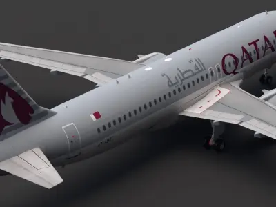 Qatar Airways A320 NEO 3D model