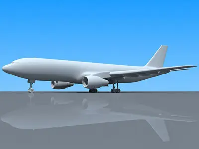 Not textured Airbus A300 3D model