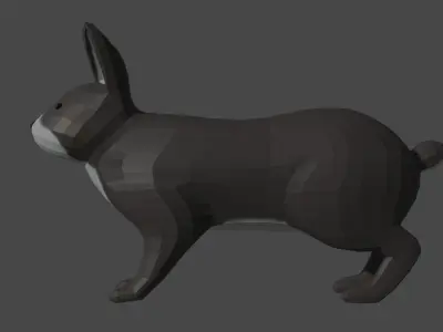 LowPoly Rabbit donkey Low-poly 3D model
