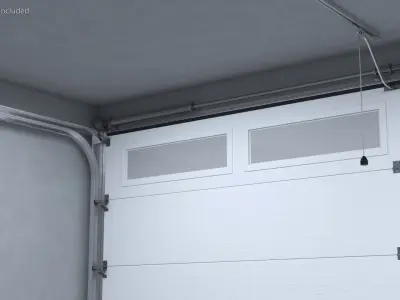 Electric Garage Doors White Rigged for Maya 3D model