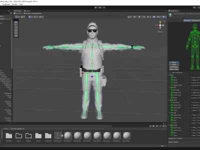Casual Soldier 22 Low-poly 3D model