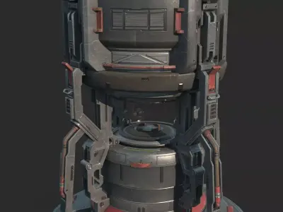 Future science fiction particle synthesizer 3D model