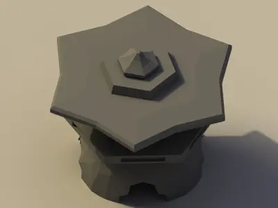 Low Poly Japanese Toro Low-poly 3D model