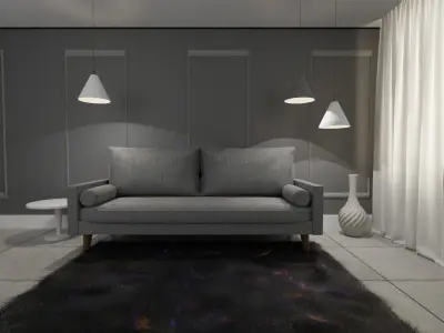  modern elegant grey sofa Free 3D model