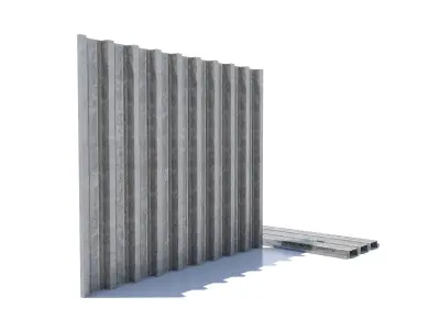 Corrugated galvanized sheets 7 Low-poly 3D model
